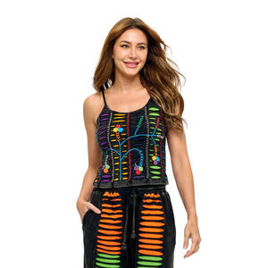 26701B Yak & Yeti Tank Top Razor Cut Hand Patch Black Various Sizes